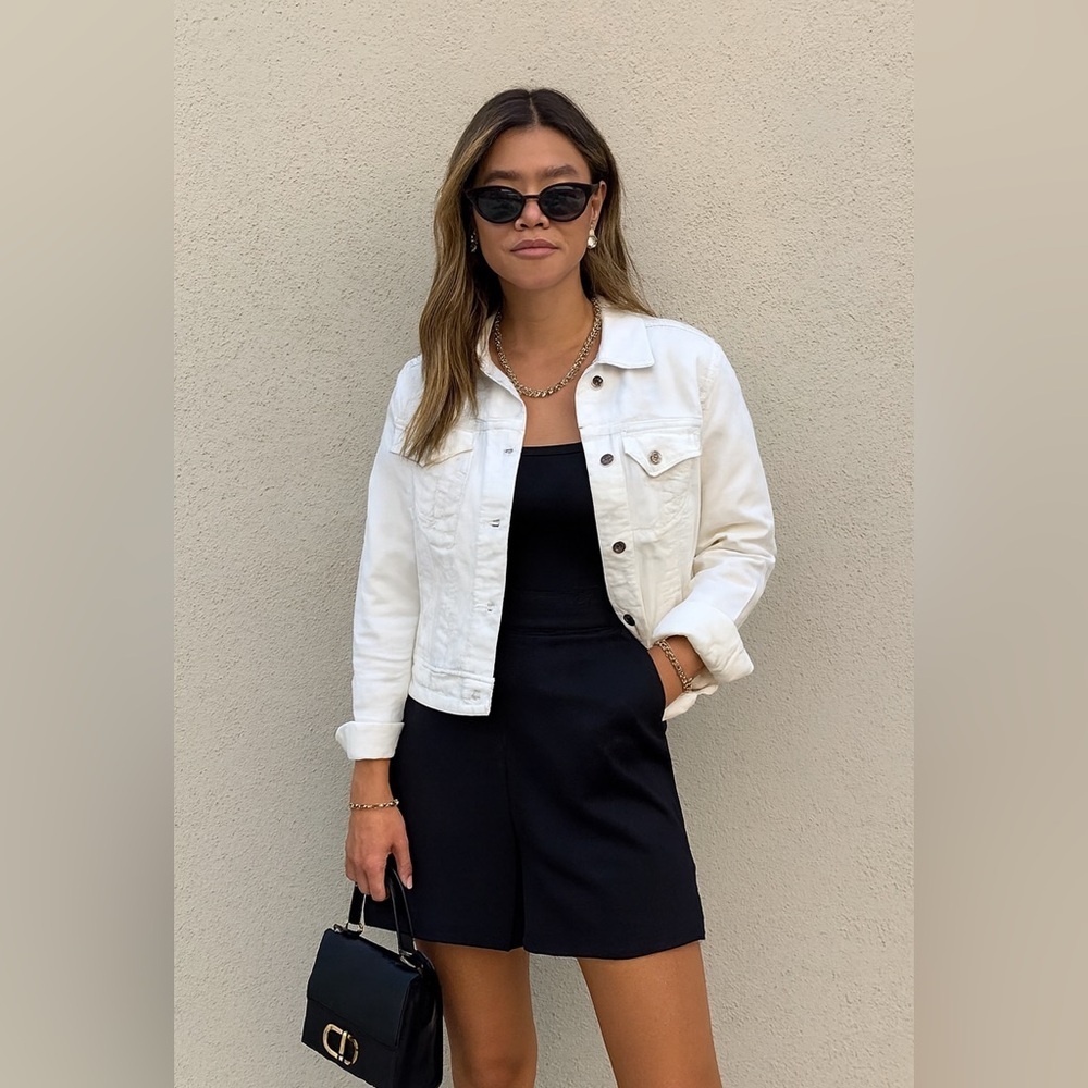 Hollister White Denim Jean Jacket